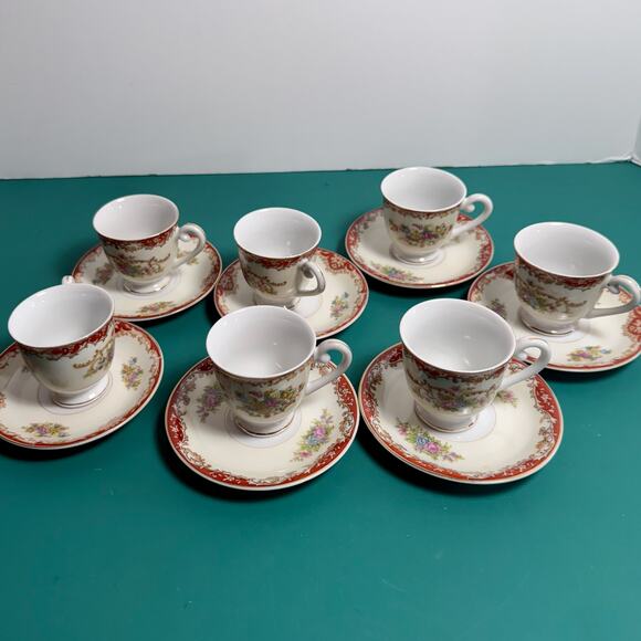 Vintage Demitasse Cups and Saucers Morimura Brothers (Noritake) - Picture 7 of 9